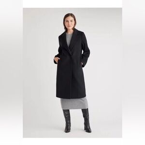 Quince NWT Womens Italian Wool Classic Single-Breasted Coat Medium
